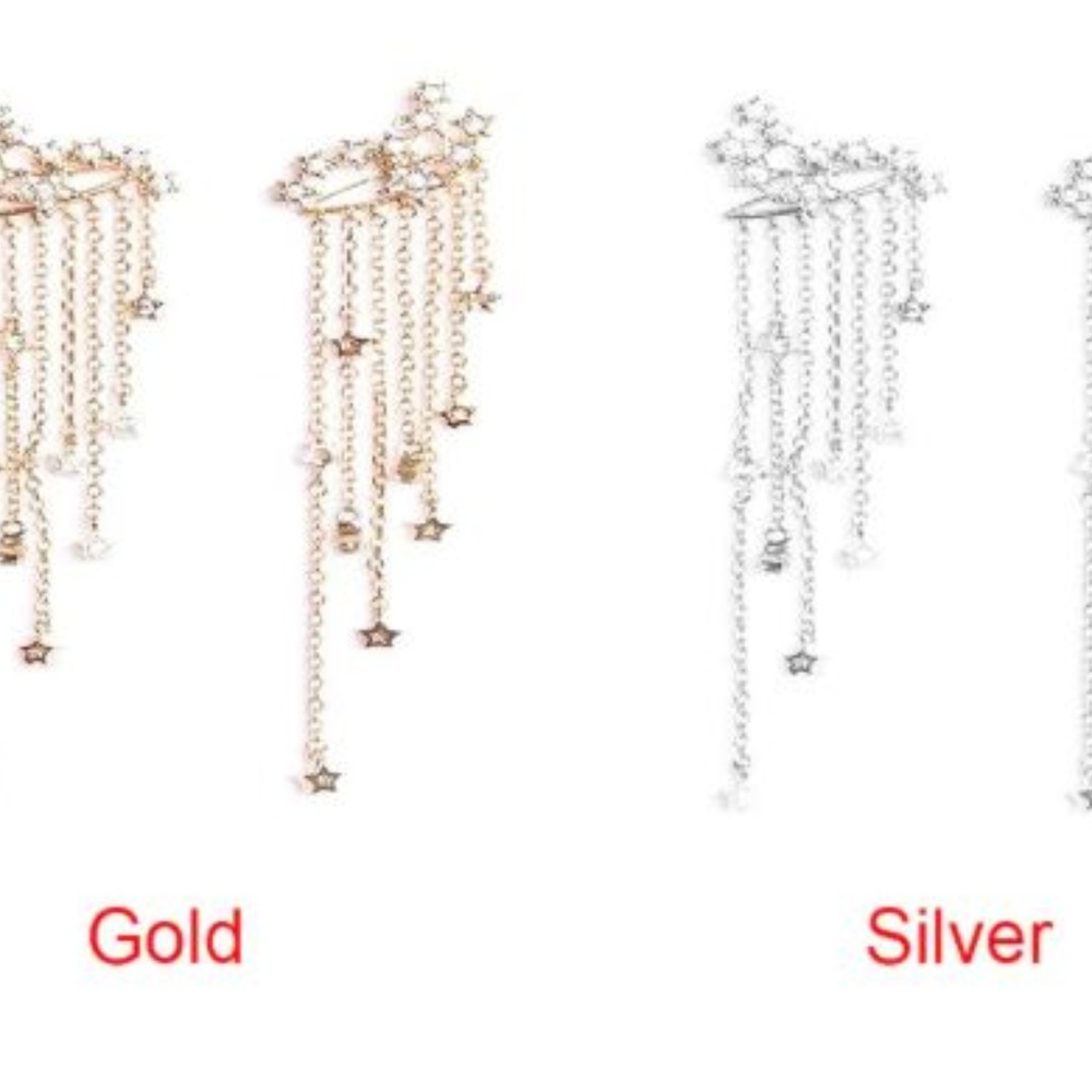 Star Tassel Drop Earrings - Picture 4 of 8